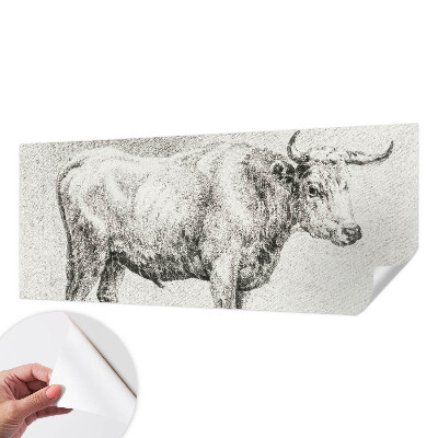 Selbstklebende Fototapete fürs Wohnzimmer mit Bullenstift-Motiv