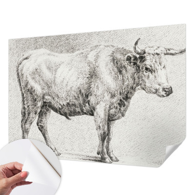 Selbstklebende Fototapete fürs Wohnzimmer mit Bullenstift-Motiv