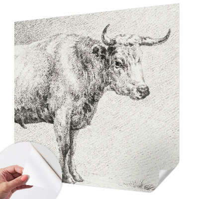 Selbstklebende Fototapete fürs Wohnzimmer mit Bullenstift-Motiv