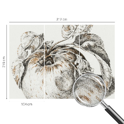 Selbstklebende Fototapete fürs Schlafzimmer Apfelblätter