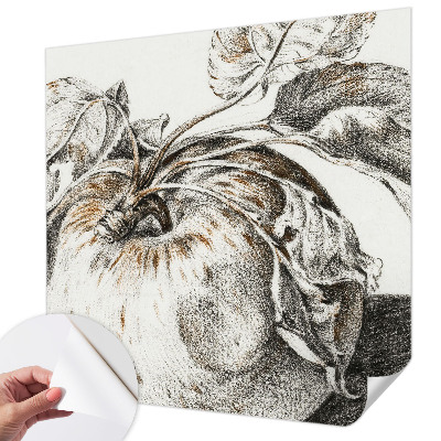 Selbstklebende Fototapete fürs Schlafzimmer Apfelblätter