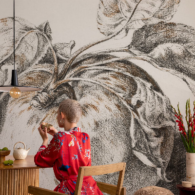 Selbstklebende Fototapete fürs Schlafzimmer Apfelblätter