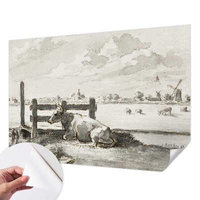 Selbstklebende Fototapete fürs Schlafzimmer mit einem Motiv ländlicher Idylle