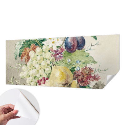 Selbstklebende Fototapete fürs Kinderzimmer mit Motiv aus Blüten und Früchten