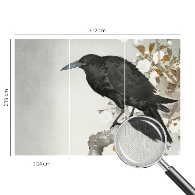 81D-Fototapete Rabe in den Blumen