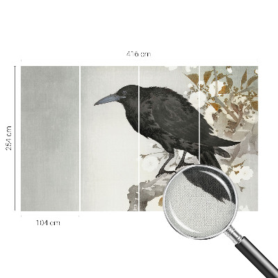 81D-Fototapete Rabe in den Blumen