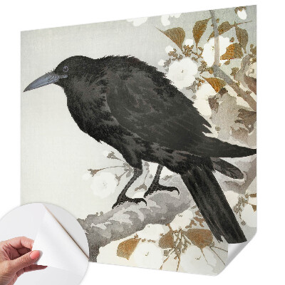 81D-Fototapete Rabe in den Blumen