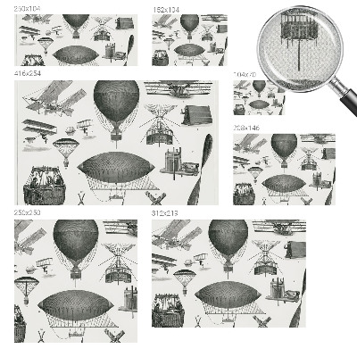 81D-Fototapete fürs Wohnzimmer mit dem Motiv „Geschichte der Luftfahrt“