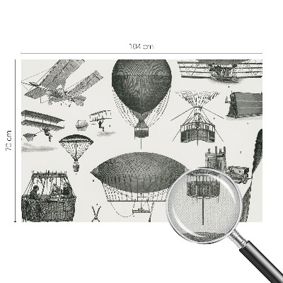 81D-Fototapete fürs Wohnzimmer mit dem Motiv „Geschichte der Luftfahrt“