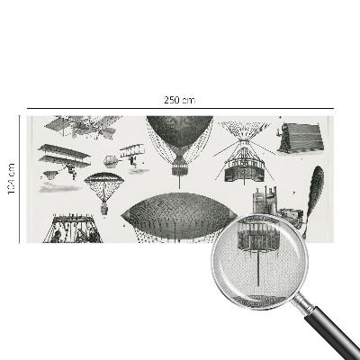 81D-Fototapete fürs Wohnzimmer mit dem Motiv „Geschichte der Luftfahrt“