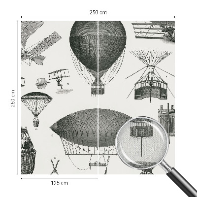 81D-Fototapete fürs Wohnzimmer mit dem Motiv „Geschichte der Luftfahrt“