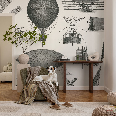 81D-Fototapete fürs Wohnzimmer mit dem Motiv „Geschichte der Luftfahrt“
