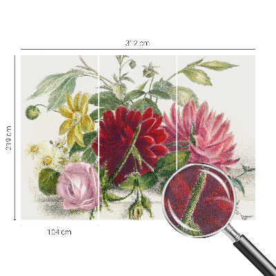 81D-Fototapete fürs Schlafzimmer mit Motiv eines Blumenstraußes