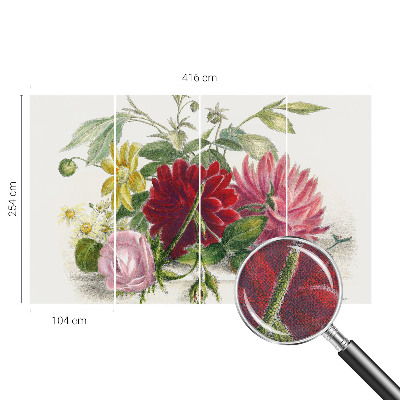 81D-Fototapete fürs Schlafzimmer mit Motiv eines Blumenstraußes