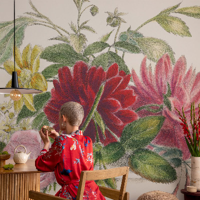 81D-Fototapete fürs Schlafzimmer mit Motiv eines Blumenstraußes