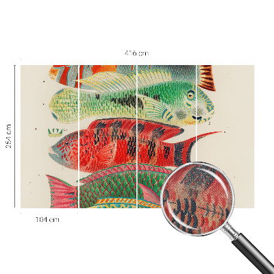 Selbstklebende Fototapete mit Motiv exotischer Fische