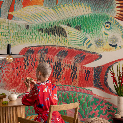 Selbstklebende Fototapete mit Motiv exotischer Fische