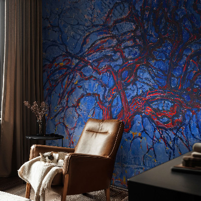 82D-Fototapete fürs Schlafzimmer Flammenbaum