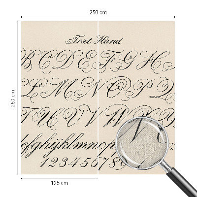 82D-Fototapete fürs Wohnzimmer mit kalligrafischer Schrift