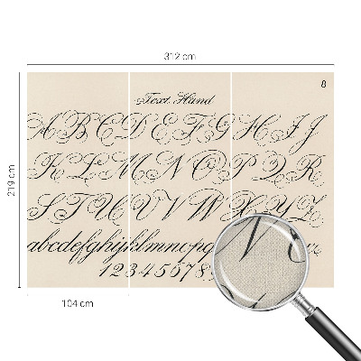 82D-Fototapete fürs Wohnzimmer mit kalligrafischer Schrift