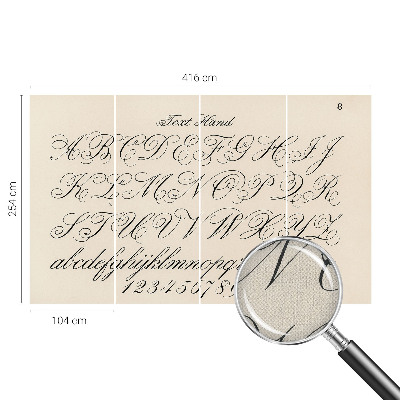 82D-Fototapete fürs Wohnzimmer mit kalligrafischer Schrift