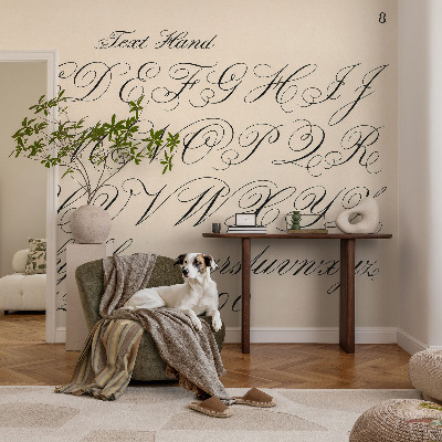 82D-Fototapete fürs Wohnzimmer mit kalligrafischer Schrift
