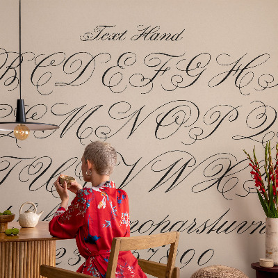 82D-Fototapete fürs Wohnzimmer mit kalligrafischer Schrift