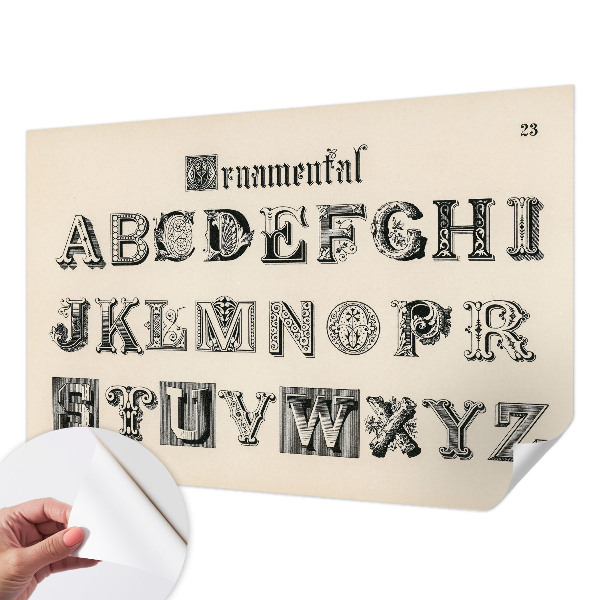 Moderne Fototapete nach Maß mit dekorativem Buchstabenmotiv