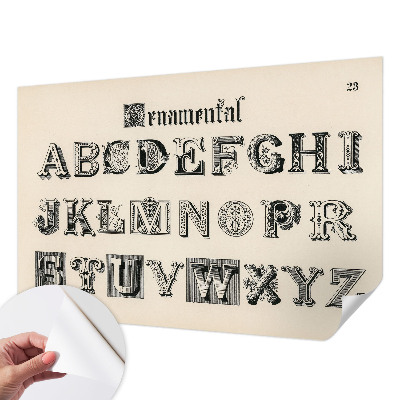 Moderne Fototapete nach Maß mit dekorativem Buchstabenmotiv