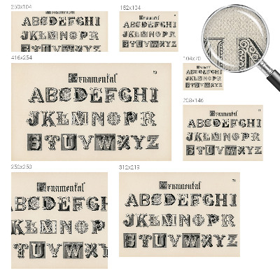 Moderne Fototapete nach Maß mit dekorativem Buchstabenmotiv