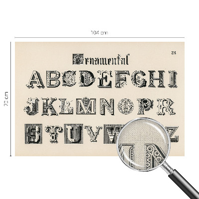 Moderne Fototapete nach Maß mit dekorativem Buchstabenmotiv