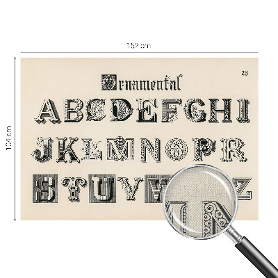 Moderne Fototapete nach Maß mit dekorativem Buchstabenmotiv