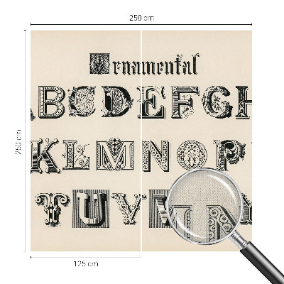 Moderne Fototapete nach Maß mit dekorativem Buchstabenmotiv