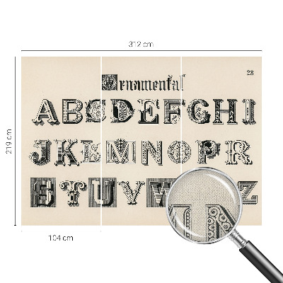 Moderne Fototapete nach Maß mit dekorativem Buchstabenmotiv