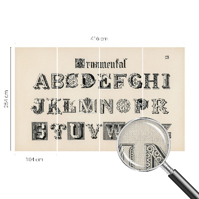 Moderne Fototapete nach Maß mit dekorativem Buchstabenmotiv