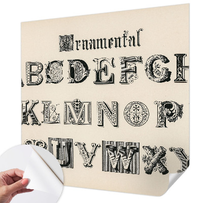 Moderne Fototapete nach Maß mit dekorativem Buchstabenmotiv