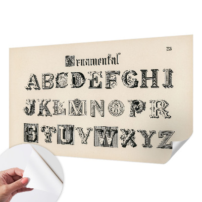 Moderne Fototapete nach Maß mit dekorativem Buchstabenmotiv