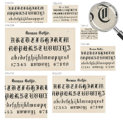 Motivtapete nach Maß mit gotischen Buchstaben