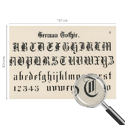 Motivtapete nach Maß mit gotischen Buchstaben
