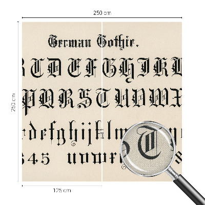 Motivtapete nach Maß mit gotischen Buchstaben