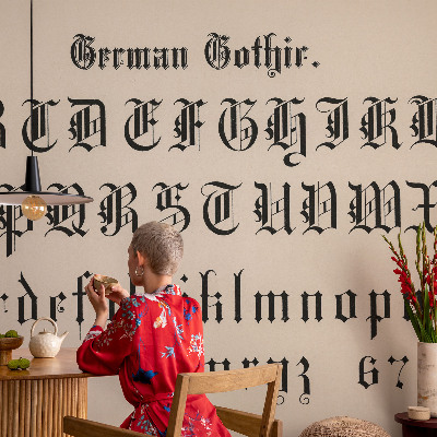Motivtapete nach Maß mit gotischen Buchstaben