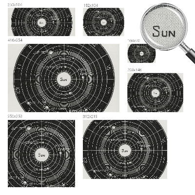 Vintage Tapete mit kosmischem Diagramm