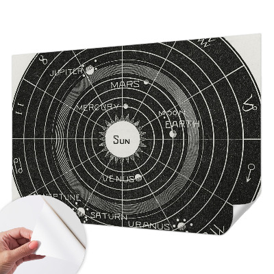 Vintage Tapete mit kosmischem Diagramm
