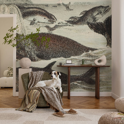 Selbstklebende Fototapete fürs Wohnzimmer mit Meerestier-Motiv