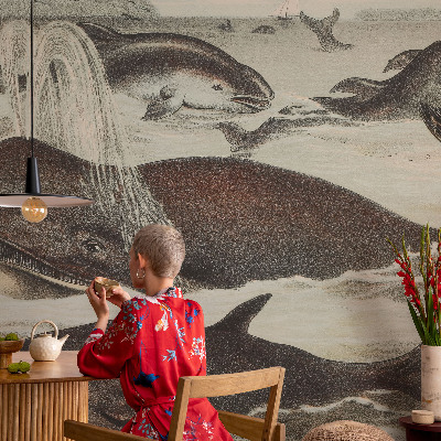 Selbstklebende Fototapete fürs Wohnzimmer mit Meerestier-Motiv
