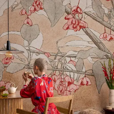 Selbstklebende Fototapete mit floraler Harmonie als Motiv