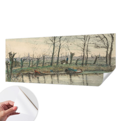 Selbstklebende Fototapete fürs Schlafzimmer mit Motiv einer Winterlandschaft
