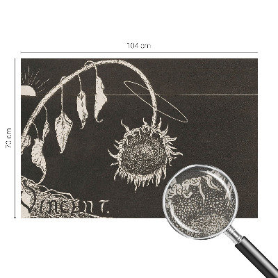 83D-Fototapete mit nostalgischem Sonnenblumenmotiv