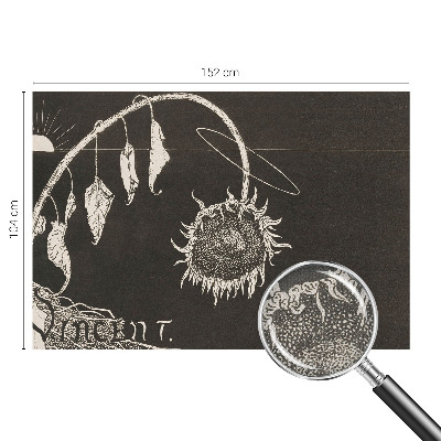 83D-Fototapete mit nostalgischem Sonnenblumenmotiv
