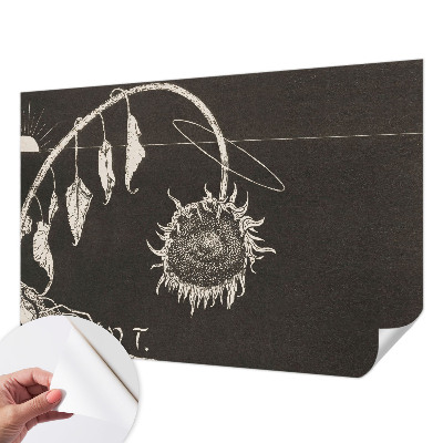 83D-Fototapete mit nostalgischem Sonnenblumenmotiv